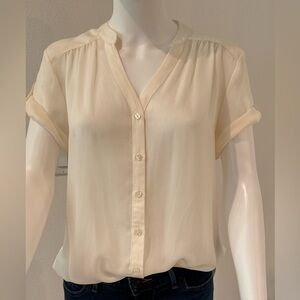 Women's Express Button Up Blouse Ivory Size S